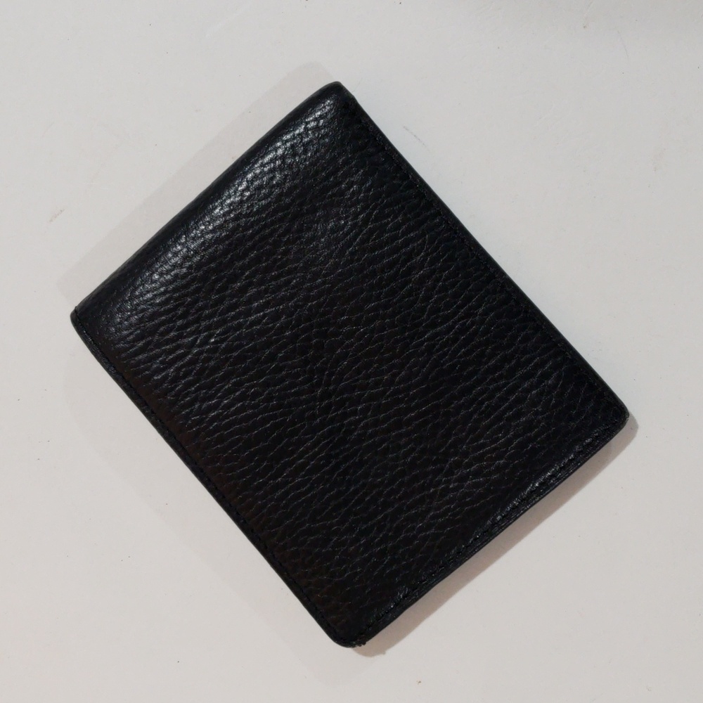 Triomphe de France Black Leather Men Wallet with Gold tone Accent - 4.5" x 3.5" - Picture 5 of 13